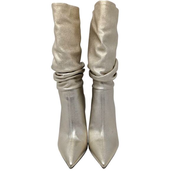 Paris Texas Metallic Gold Leather Slouch Boots | Size 36.5 | Made in Italy - Picture 3 of 8